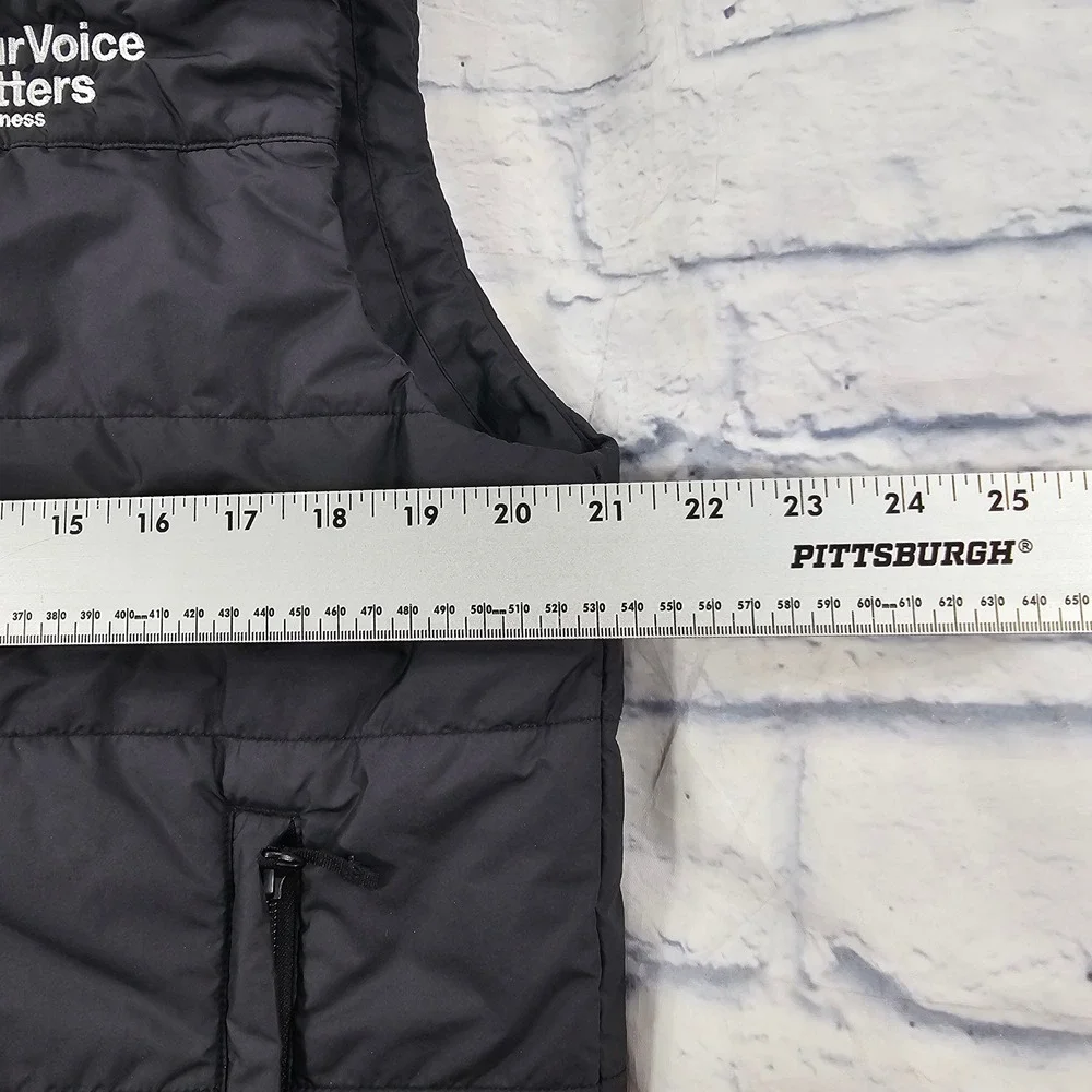 The North Face Puffer Vest MENS M Black Quilted Full Zip Outdoor Gorpcore Logo